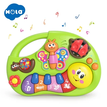 Bērnu Mūzikas Tastatūru Attīstības Rotaļlietas - Jaundzimušo Interaktīvās Agrīnās Izglītības Klavieres Rotaļlieta ar Gaismas uz Augšu un Mūzika 6 līdz 12 Mēnešu