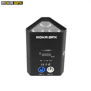 MOKA 3x18W LED Akumulatoru Par Gaismu, DMX Remote App Kontrolēt Bezvadu LED Uplights Akumulatora Pulverveida Skatuves DJ Apgaismojums