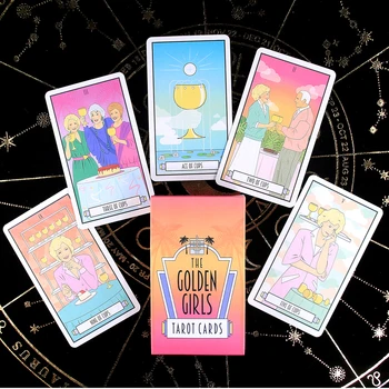 Zelta Meitenes Tarot Kartes ieskatīties Savā Nākotnē No Lanai Klāja Kāršu Spēle, Zīlēšana Iesācējiem ar Rokasgrāmata