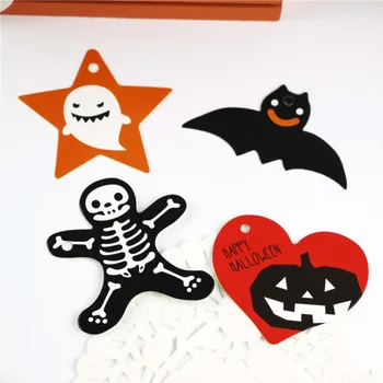 50gab Halloween Dāvanu Tagus Spoku Ķirbji Black Bat Formas Papīra Kartes, Etiķetes, Hang Tag Halloween Priekšvakarā Puses Piegādes Dāvanu Maisiņi Deco
