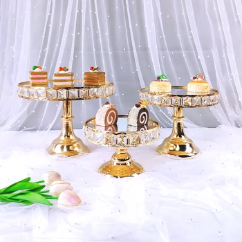 1pc laukumā kristāla jaunu bāzes kūka stāvēt kāzas, dzimšanas dienas svinības deserts metāla cupcake bāzes displeja valdes mājas dekoru zelta akrila m