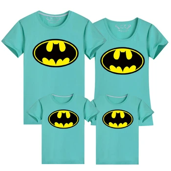 Vasaras Tshirt Karikatūras Brīnums Batman Drukāšanas Smieklīgi Īsām Piedurknēm Ģimenes Base T-Krekls Bērnu Tees Sieviešu Apģērbu Kawaii Topi