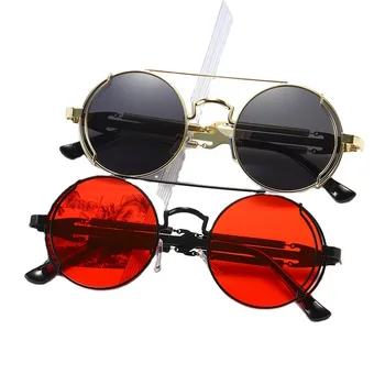 Apaļas Metāla Steampunk Vīriešu un Sieviešu Modes Saulesbrilles Apaļas Brilles Zīmolu, Dizainu, Vintage Brilles Augstas Kvalitātes Oculos De Sol UV400
