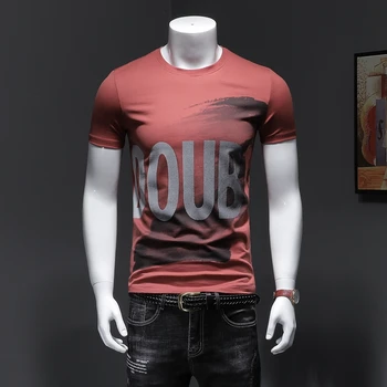 2022 Vīriešu Īsām Piedurknēm t-Krekls Dziedināšanas Modes Pusi Piedurknēm Apaļā Apkakle Iespiests T-Krekls
